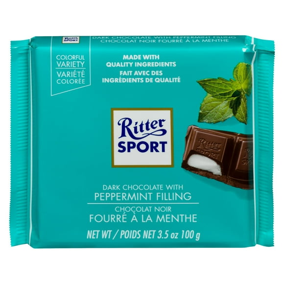 Ritter Sport Chocolat noir fourré à la menthe, 100 g 100g