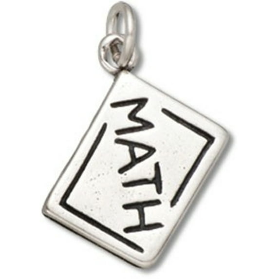Sterling Silver 18" .8mm Box Chain 3D Math School Chalk Board Pendant Necklace