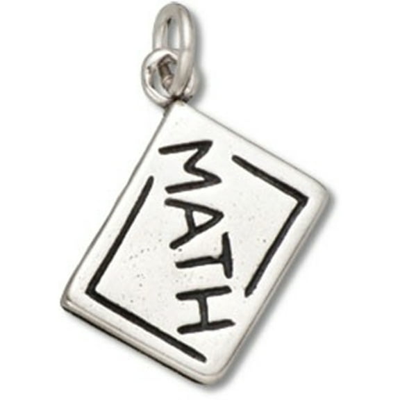 Sterling Silver 16" .8mm Box Chain 3D Math School Chalk Board Pendant Necklace