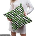 thumbnail image 4 of Philodendron Sofa Upholstery Fabric by the Yard, Irregular Arrangement of Tropical Leaves on Horizontal Stripes, Decorative Fabric for DIY and Home Accents, Olive Green Grey by Ambesonne, 4 of 4