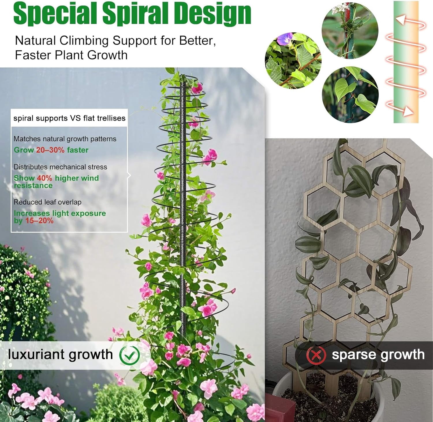 IHOMEPARK 73" Tall Garden Trellis for Climbing Plants Outdoor, 2 Pack Support Metal Plant Trellis for Potted Plants Light Vegetables Flowers