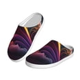 thumbnail image 2 of Balery Colorful Abstract Wave Motion Pattern Women's Fuzzy Memory Foam Slippers Fluffy Winter House Shoes Indoor and Outdoor-40/41, 2 of 7