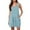 Sky Blue, variant on Kmdttou Dresses for Women 2025 Fashion Women Summer Casual Round-Neck Lace Short Sleeve Solid Dress Beach Sundress with Pockets