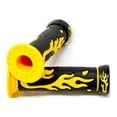 thumbnail image 3 of Krator Yellow Flame Motorcycle Rubber Hand Grips 7/8" Compatible with Yamaha FZ1 FZR 600 1000 1100 FJR Fazer, 3 of 3