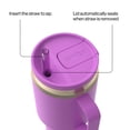 thumbnail image 4 of Contigo 30 oz Stainless Steel Water Bottle Tumbler with Straw – Leak-Proof Insulated Travel Mug, Reusable Water Bottle, Side Handle, Purple/Champagne, 4 of 7
