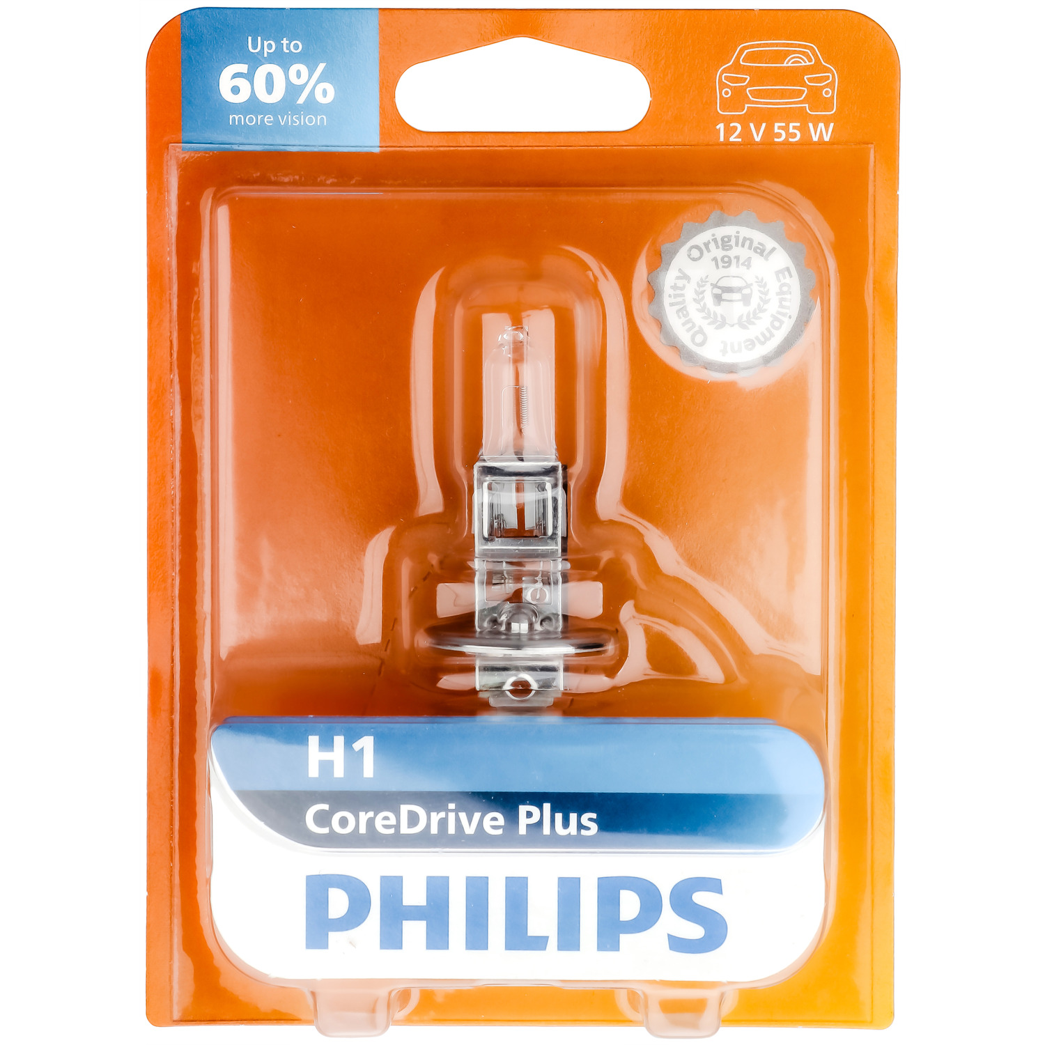 Philips CoreDrive Plus H1 Halogen Headlight Bulb, 1 Pack, Fits Select Vehicles
