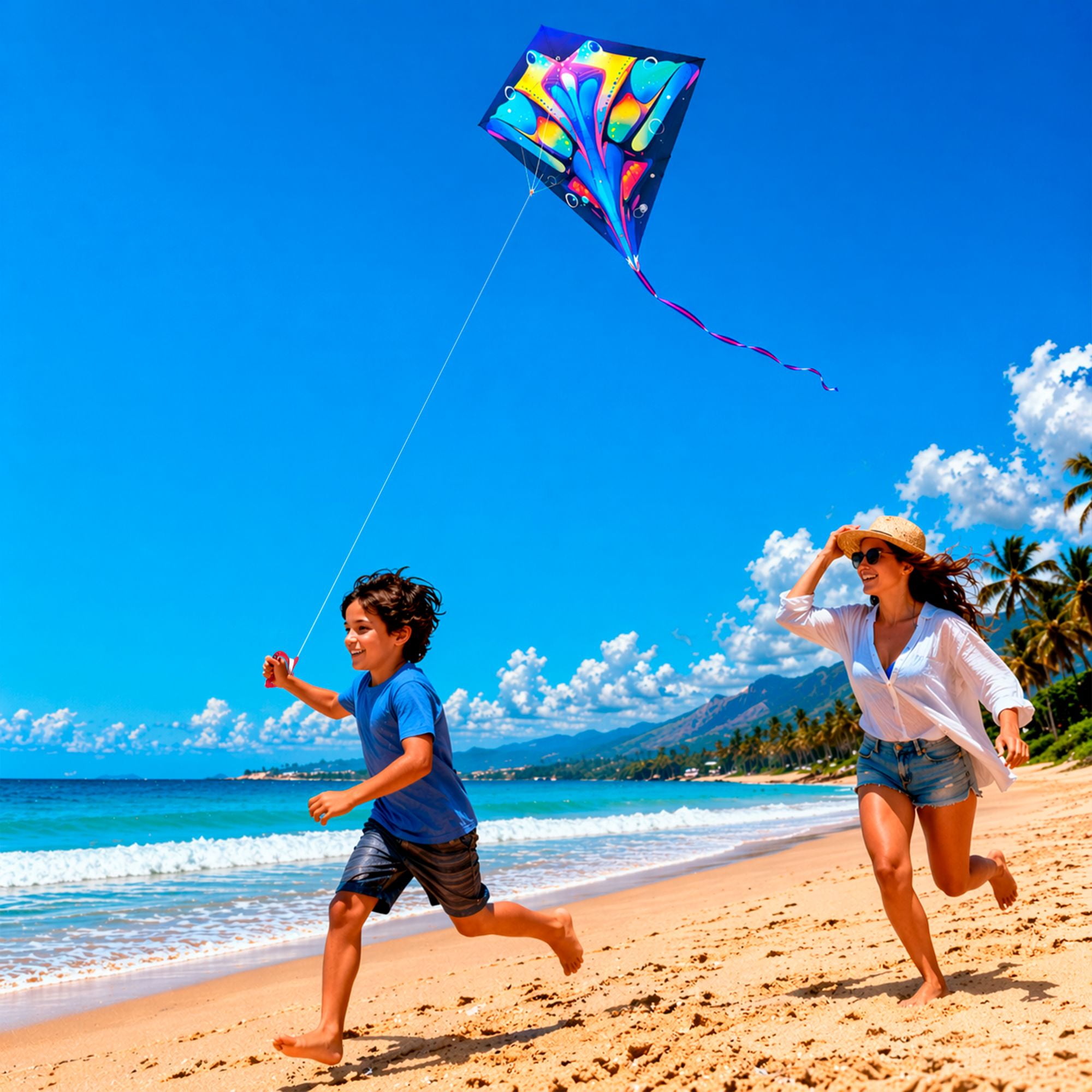 Wicked Kites Ready 2 Fly Manta Ray XL Size 3D Pop-Up Ripstop fabric Kite