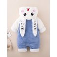 thumbnail image 3 of Diconna Infant Baby Fuzzy Bunny Costume Long Sleeve Hood Coat Button Down Warm Rabbit Romper, 3 of 4