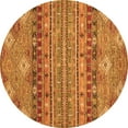 thumbnail image 1 of Ahgly Company Indoor Round Abstract Orange Modern Area Rugs, 5' Round, 1 of 4