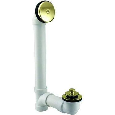 Westbrass D49721-01 1.5 in. Pull & Drain Schedule 40 PVC Bath Waste with One-Hole Top Elbow PVD, Polished Brass