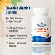 Nordic Naturals Vitamin C Gummies, 250 Mg, Tart Tangerine Flavor, 60 Ct