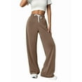 thumbnail image 2 of Women'S High Waist Loose Casual Drawstring Sweatpants Wide Leg Track Pants Fitness Pants with Pockets Brown XXL, 2 of 7