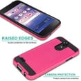 thumbnail image 5 of For Apple iPhone 15 (6.1") Slim Fit Rugged TPU + Hard PC Brushed Metal Texture Hybrid Dual Layer Armor Shockproof Phone Case Cover by Xpression - Pink, 5 of 8