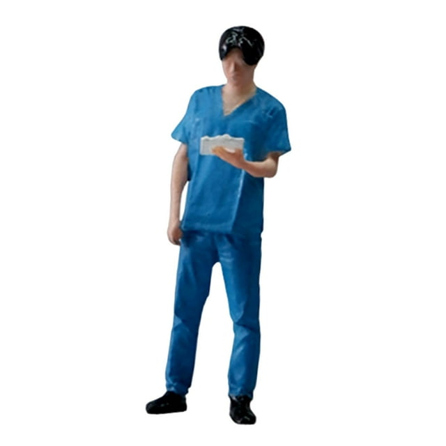 Figuras en miniatura a escala 1/32, figuras realistas de resina, doctor a escala 1:32 macho azul