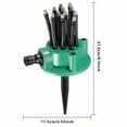 thumbnail image 4 of 360 Degree Multi Head Sprinkler Garden Automatic Rotation Irrigation Spray Tool Flexible Adjustable Nozzles Lawn Watering System, Green, JKODE, 4 of 6