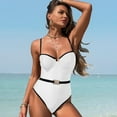 thumbnail image 6 of Huesdet Plus Size One Piece Swimsuit for Women Tummy Control Bathing Suit Cutout High Waisted Tie Back 1 Piece Swim Suit[White,M], 6 of 9
