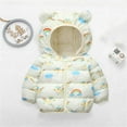 thumbnail image 2 of JIANJIA Toddler Boys Coats & Jackets Autumn Winter Padded Cartoon Print Bear Ears Hooded Long Sleeve Tops Coat Activewear,White,3-4 Years, 2 of 3