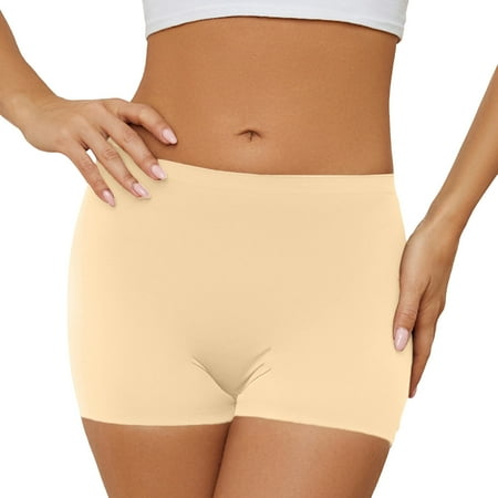 GHSOHS Womens Underwear Panty Bulk Underwear for Women Underwear for Women Plus Size Women High Waist Solid Short Pants Comfortable Women s Bottoming Briefs Cotton Crotch Seamless Underwear Beig S