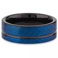 thumbnail image 2 of Blue Hammered Look With Black Groove Ring, 2 of 2