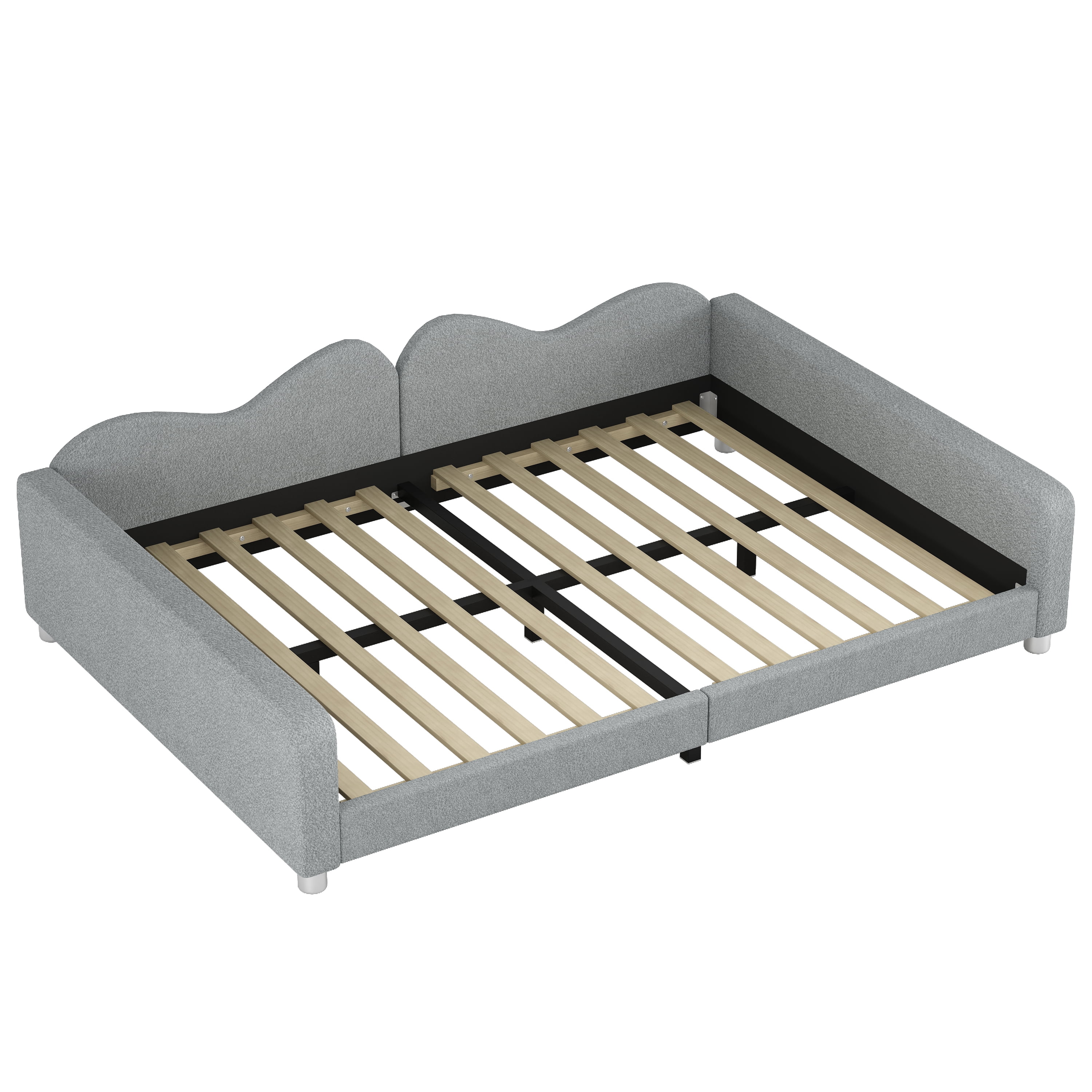 Euroco Upholstered Full Size Daybed for Bedroom, Gray