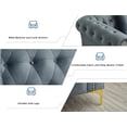 thumbnail image 5 of Hybition 3-Pieces Living Room Set Modern Velvet Sofa Set & Golden rivets-Grey, 5 of 7