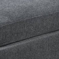 thumbnail image 4 of Benzara Upholstered Square Chenille Fabric & Wood Ottoman in Gray/Dark Brown, 4 of 5