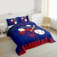 thumbnail image 3 of Homewish Cartoon Baseball Player Bedding Comforter Set for Kid, Royal Blue City Print Twin Comforter Sets, Ball Sports Theme Reversible Bedding Set, Luxury Bedroom Decor, 2pcs, 3 of 8