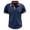 Blue, variant on Kcolen Black Polo Shirts for Men Slim Fit Men's Casual Business Color Block Ribbed Lapel Button Down T Shirt Comfortable Stylish Wear Summer Vacation Basic