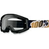 100% Strata 2013 MX/Offroad Clear Lens Goggles Black/Mandarina