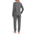 thumbnail image 3 of Fantaslook Womens Pajamas Sets Long Sleeve Matching Lounge Set Fall Travel Outfits Jogger Sweatsuits with Pocket Button Down Sleepwear, 3 of 9
