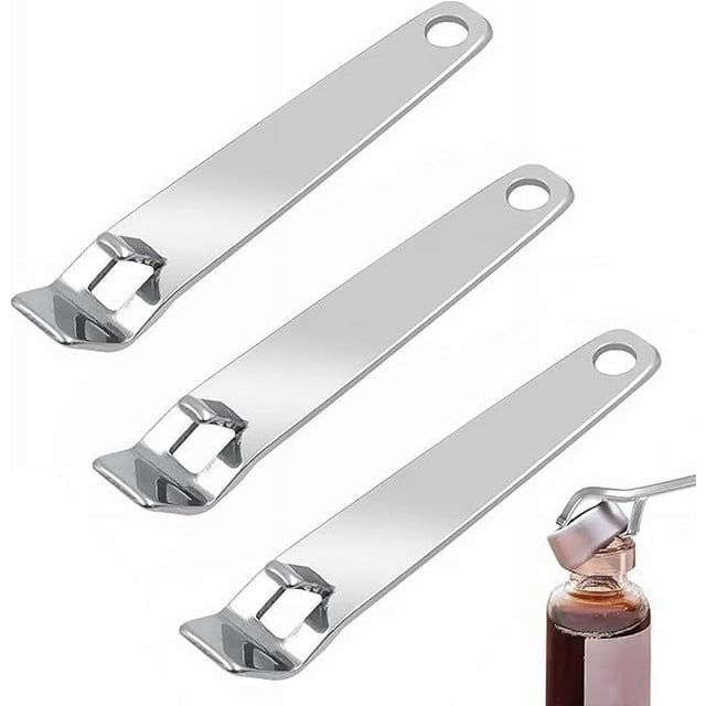 CUITING 3 Pack Mini Vial Openers - Versatile Stainless Steel Oral Liquid Decappers for Botox Medicines and Beverages - Compact and Durable Bottle Opener Tool for Nurses Pharmacies and