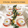 thumbnail image 5 of Coral Orange Round Placemats Set of 8, Braided Polypropylene Place Mats, Coastal White Ocean Marine Nautical Beach Washable Table Mats for Kitchen Dinner Holiday Wedding Party Coffee Table Decor 15", 5 of 9