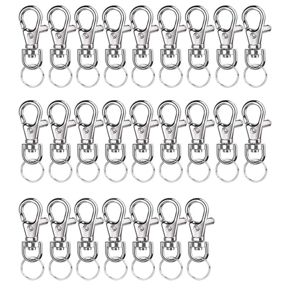 40 Pack Silver Swivel Snap Hooks, Small Metal Lobster Claw Clasps Keychain Hooks for Keychain Making and Hardware Supplies