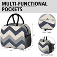 thumbnail image 6 of Obrewu Blue and Beige Modern Art Geometric Lunch Bag for Adult, Insulated, Leakproof, Oxford Cloth, 6 of 7