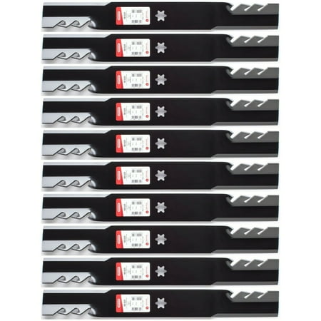 

10PK USA Toothed Mulching Mower Blades for 42 Craftsman T110 13AN77XS093