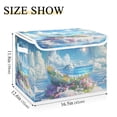 thumbnail image 5 of Yayeee Collapsible Storage Bin with Lid Fabric Closet Decorative Basket with Handles, Crystal Ocean, 5 of 7