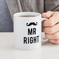 thumbnail image 4 of CafePress - Mr. Right Text Design With Mustache Mug - 11 oz Ceramic Mug - Novelty Coffee Tea Cup, 4 of 4