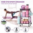 thumbnail image 2 of Yoga Mat Storage Rack, Home Gym Storage Rack, Workout Storage for Yoga Mat, Foam Roller, Equipment Gym Storage for Home Exercise and Fitness Gear (Metal), 2 of 7
