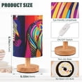 thumbnail image 3 of Zebra Horse Colorful Table Lamp USB Bedside Desk Nightstand Lamp Printed Gifts Small Lamp Wood Base for Bedroom Living Room Kids Room College Dorm, 3 of 7