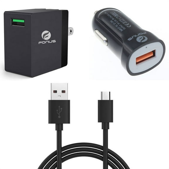 3-in-1 Adaptive Fast Home Car Charger 6ft Long USB Cable for  AT&T Samsung Galaxy J3 - Verizon Samsung Galaxy J3 - Verizon Verizon Ellipsis 8 - Verizon Verizon Ellipsis 7