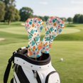 thumbnail image 5 of Yuyamidu Dragonfly Golf Club Head Cover Colorful Flowers Golf Head Covers PU Leather Driver Headcover Fairway Wood Head Cover Hybrid Headcover, 5 of 8