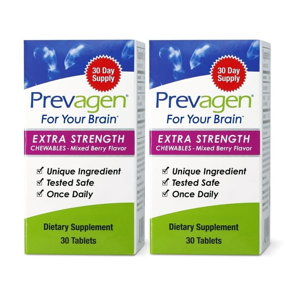 Prevagen Extra Strength Mixed Berry Chewables, 30ct 2 Pack, Prevagen with Apoaequorin & Vitamin D