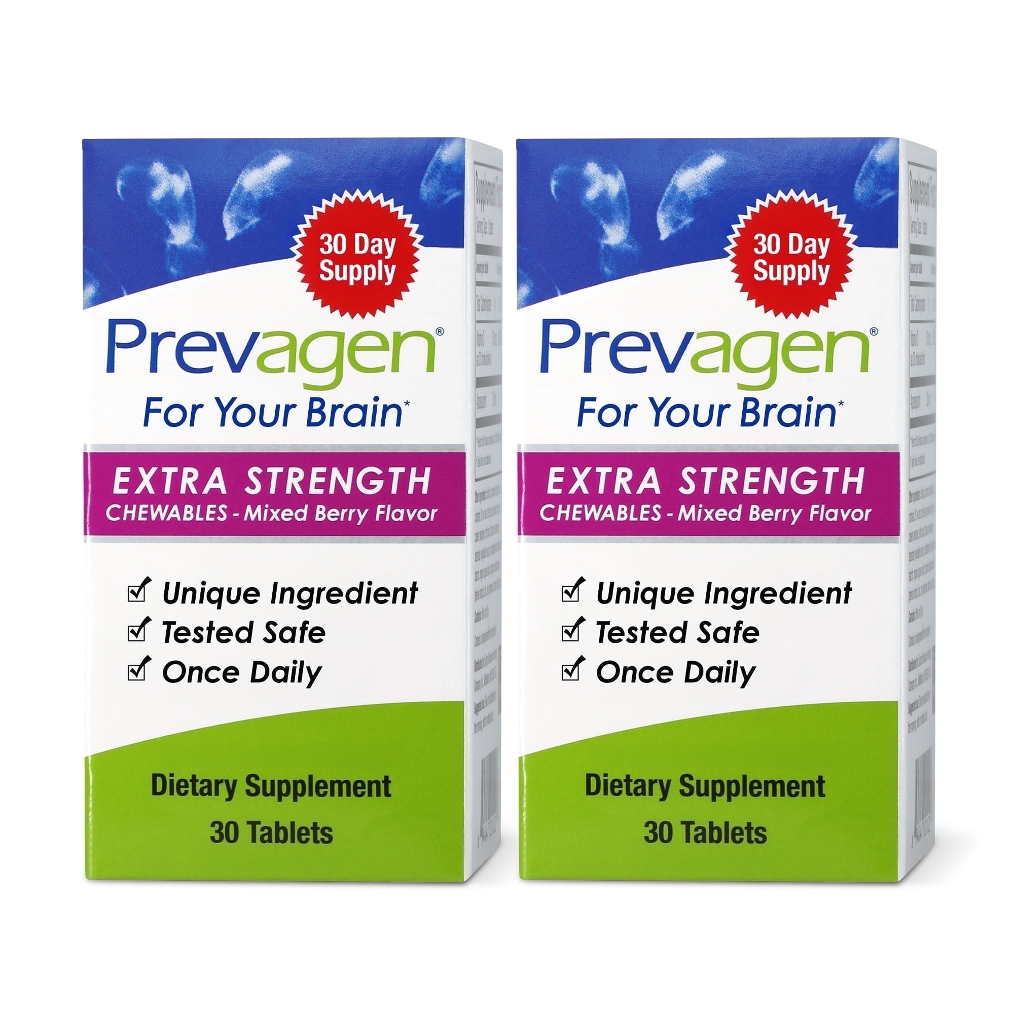 Prevagen Extra Strength Mixed Berry Chewables, 30ct 2 Pack, Prevagen with Apoaequorin & Vitamin D