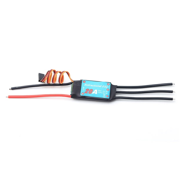 Controlador de velocidad electrónico bidireccional ESC sin escobillas 20A para barco de control remo Abanopi 20A
