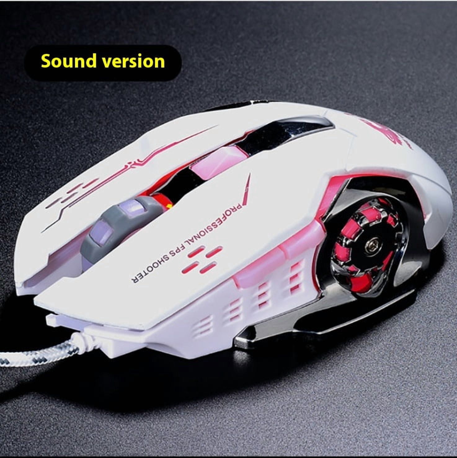 Free Wolf V5 Mechanical Mouse Wired Gaming Mouse Luminous Office Computer Gaming Mouse Supports Optoelectronics Gift