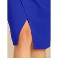 thumbnail image 5 of DARING DIVA Boat Neck Ruched Split Sheath Dress S Royal Blue, 5 of 6
