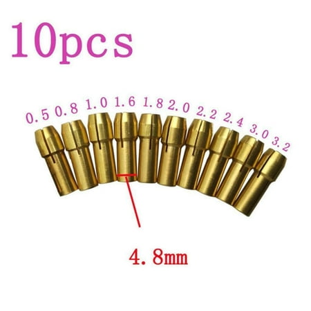 

10Pcs 0.5-3.2Mm 4.8Mm Electric Grinder Drill Bit Collet Mini Drill Chuck