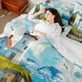 thumbnail image 4 of Erosebridal Ocean Lighthouse Bedding Full Size, Lake House Bedding Sets Full Size, Coastal Marine Bed Set, Microfiber Room Decoration, 7-Piece, 4 of 6