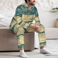 thumbnail image 7 of Fotbe Retro Wooden Pattern Long Sleeve Pajama Set for Men,Sleepwear Set,2-piece Loungewear Set,Soft PJs Comfy Nightwear with Pockets-XX-Large, 7 of 7