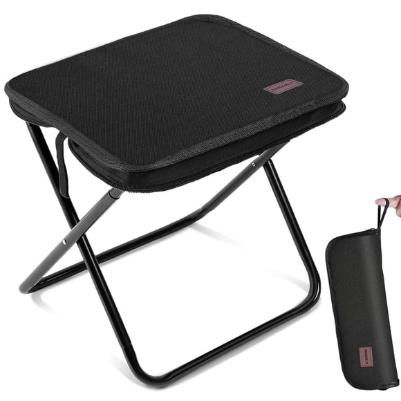 Banqueta portátil MOONCY plegable ultraligera negra 33 cm 1.5 kg